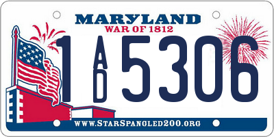 MD license plate 1AD5306