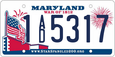MD license plate 1AD5317