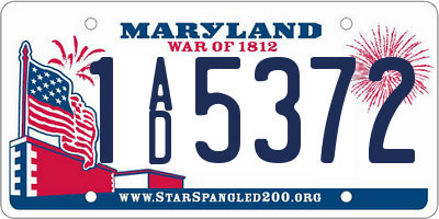 MD license plate 1AD5372