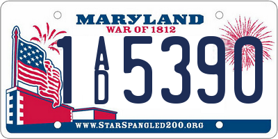 MD license plate 1AD5390