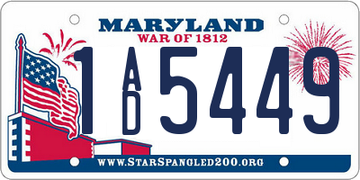 MD license plate 1AD5449
