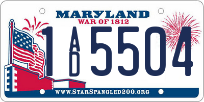 MD license plate 1AD5504