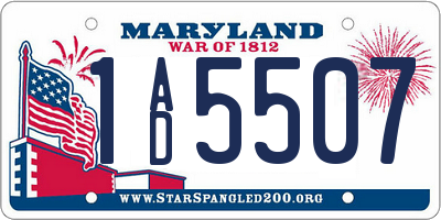 MD license plate 1AD5507
