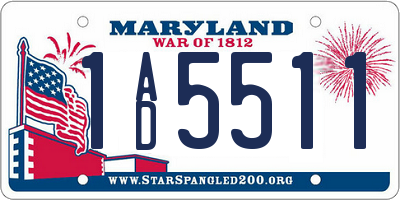 MD license plate 1AD5511