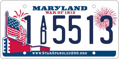 MD license plate 1AD5513