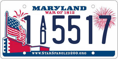 MD license plate 1AD5517