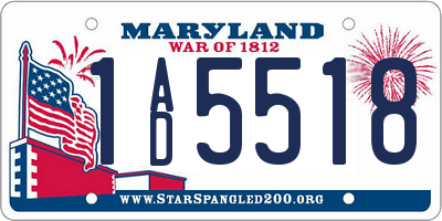 MD license plate 1AD5518