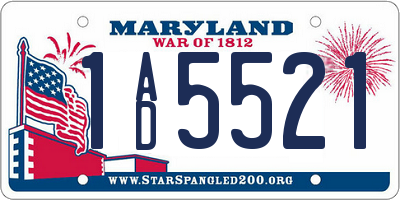 MD license plate 1AD5521