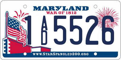 MD license plate 1AD5526