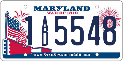 MD license plate 1AD5548