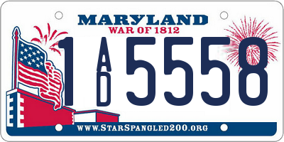 MD license plate 1AD5558