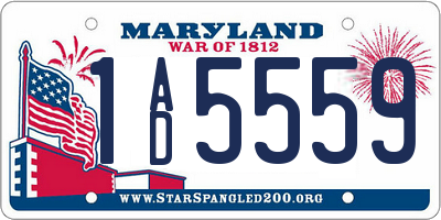 MD license plate 1AD5559