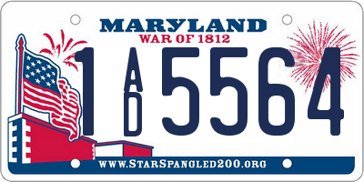 MD license plate 1AD5564