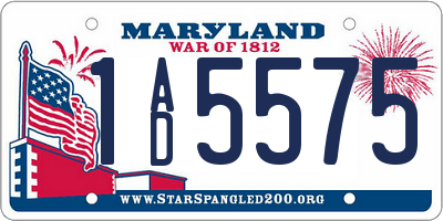 MD license plate 1AD5575