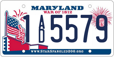 MD license plate 1AD5579