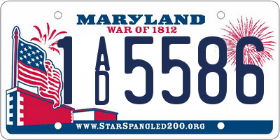 MD license plate 1AD5586
