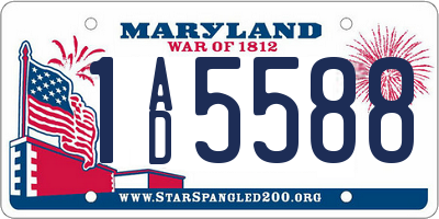 MD license plate 1AD5588
