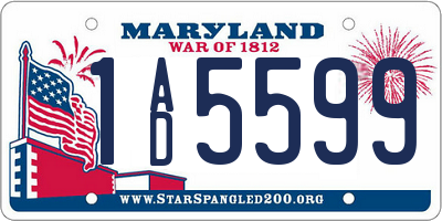 MD license plate 1AD5599