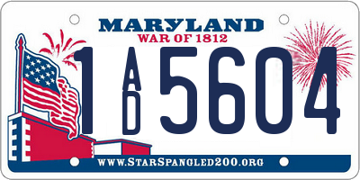 MD license plate 1AD5604