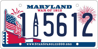 MD license plate 1AD5612