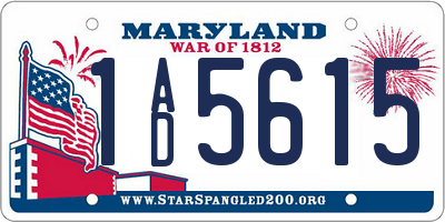 MD license plate 1AD5615