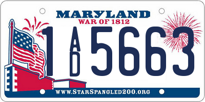 MD license plate 1AD5663
