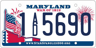 MD license plate 1AD5690