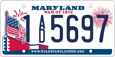 MD license plate 1AD5697