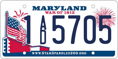 MD license plate 1AD5705