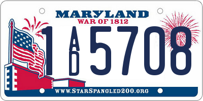 MD license plate 1AD5708