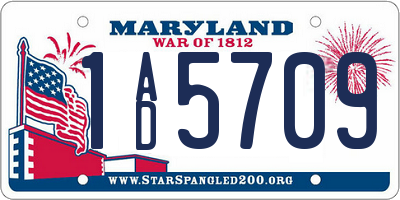 MD license plate 1AD5709