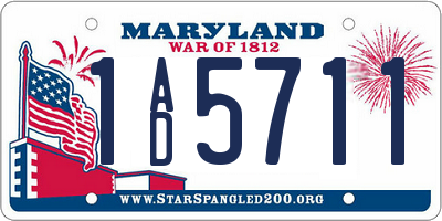MD license plate 1AD5711