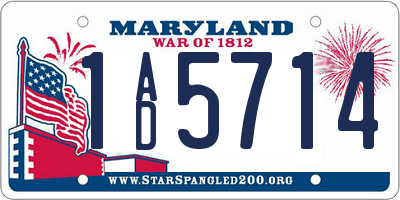 MD license plate 1AD5714