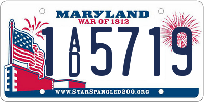 MD license plate 1AD5719