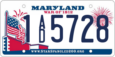 MD license plate 1AD5728