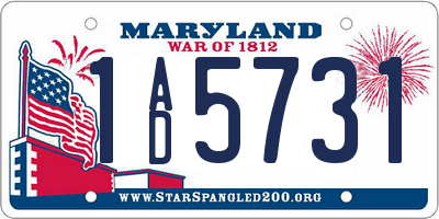 MD license plate 1AD5731
