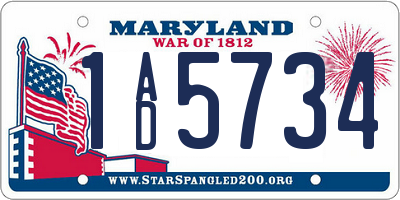 MD license plate 1AD5734