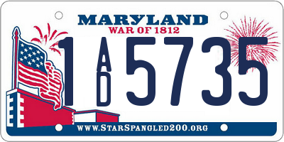 MD license plate 1AD5735