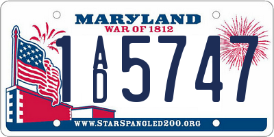 MD license plate 1AD5747