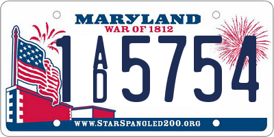 MD license plate 1AD5754