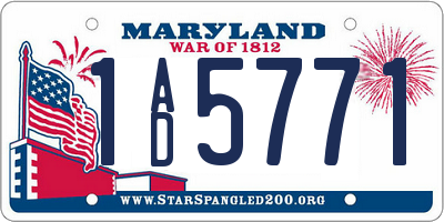 MD license plate 1AD5771