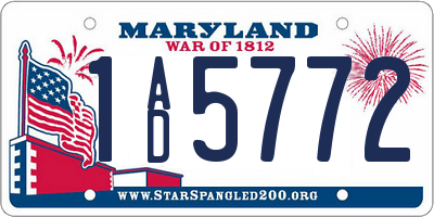 MD license plate 1AD5772