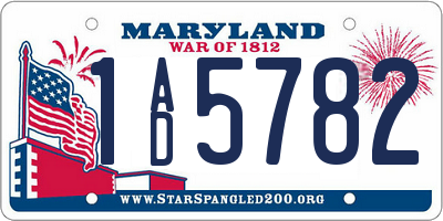 MD license plate 1AD5782