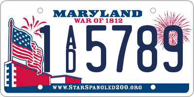 MD license plate 1AD5789