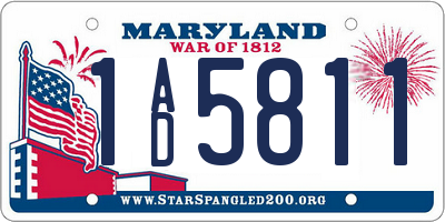 MD license plate 1AD5811