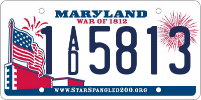 MD license plate 1AD5813