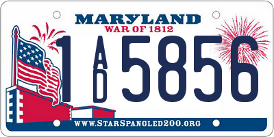MD license plate 1AD5856