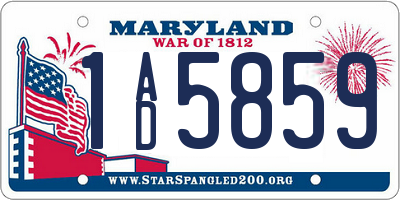 MD license plate 1AD5859