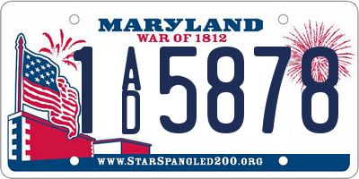 MD license plate 1AD5878