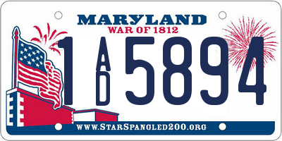 MD license plate 1AD5894